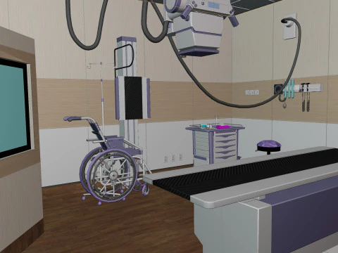 Interior do Hospital - Sala de Radiologia-Raio X Modelo 3D