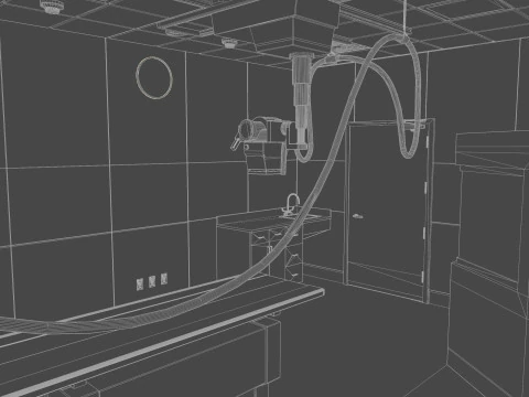 Interior do Hospital - Sala de Radiologia-Raio X Modelo 3D