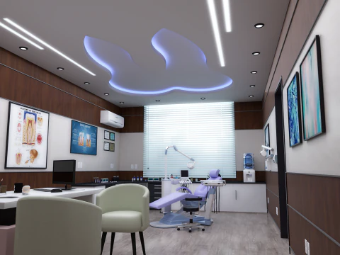 医院内部-诊所-牙科诊所 3D 模型
