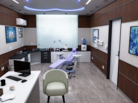 Hospital Interior- Clinics-Dental Clinic 3D Model