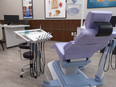 Hospital Interior- Clinics-Dental Clinic 3D Model