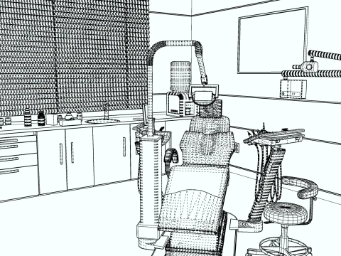 医院内部-诊所-牙科诊所 3D 模型