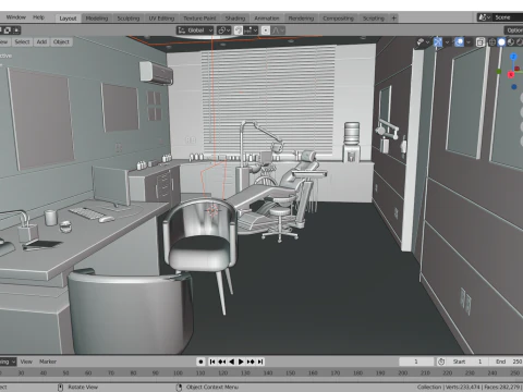 医院内部-诊所-牙科诊所 3D 模型