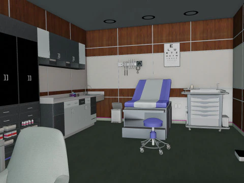 Hospital Interior- Clinics-General Clinic 3D Model