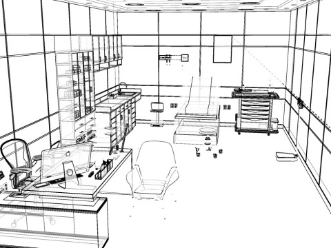 Hospital Interior- Clinics-General Clinic 3D Model