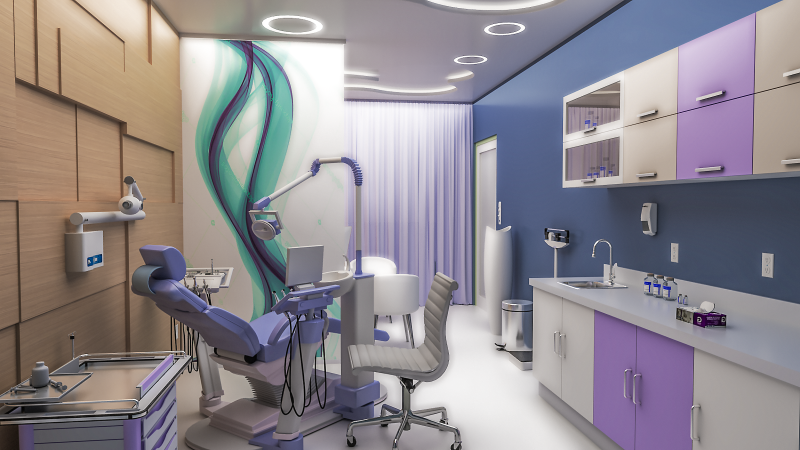 Hospital Interior - Clinics -Dental Clinic 3D Model .c4d .max .obj .3ds .fbx .stl .blend