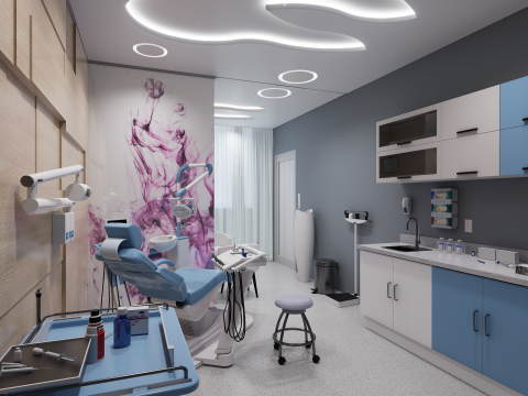 Interior Rumah Sakit - Klinik -Klinik Gigi Model 3D