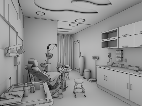 Hospital Interior - Clinics -Dental Clinic 3D Model