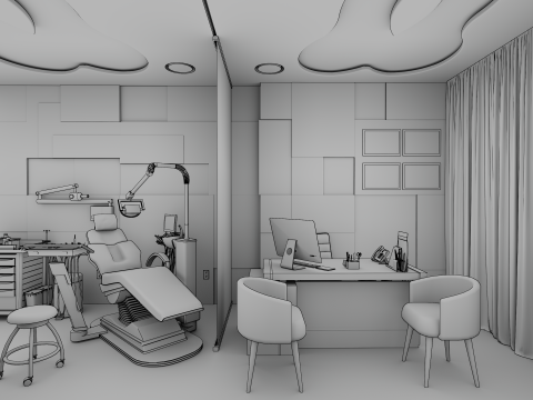 Hospital Interior - Clinics -Dental Clinic 3D Model