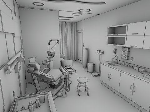 Hospital Interior - Clinics -Dental Clinic 3D Model