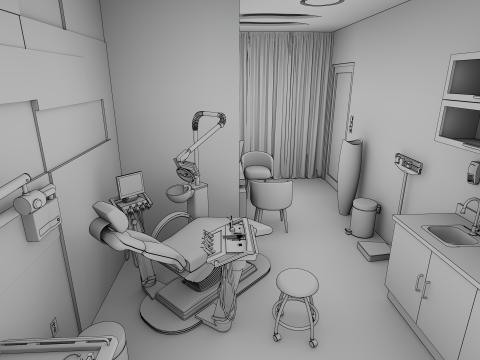 Hospital Interior - Clinics -Dental Clinic 3D Model