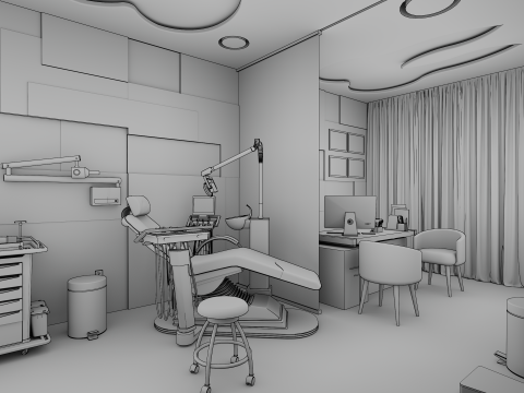 Hospital Interior - Clinics -Dental Clinic 3D Model