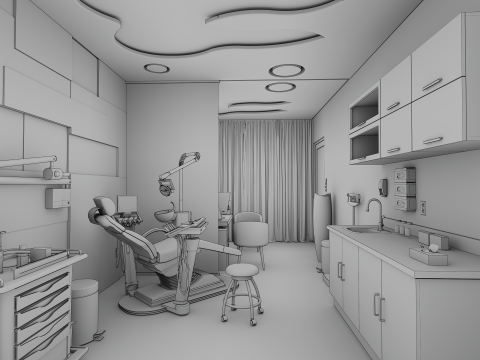 Hospital Interior - Clinics -Dental Clinic 3D Model