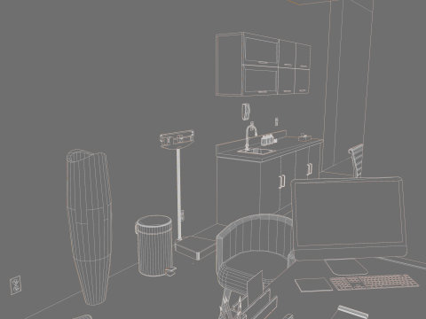 Hospital Interior - Clinics -Dental Clinic 3D Model