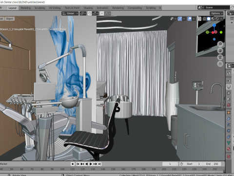 Hospital Interior - Clinics -Dental Clinic 3D Model