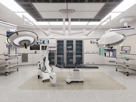 Interno dell'ospedale - Sala operatoria Modello 3D