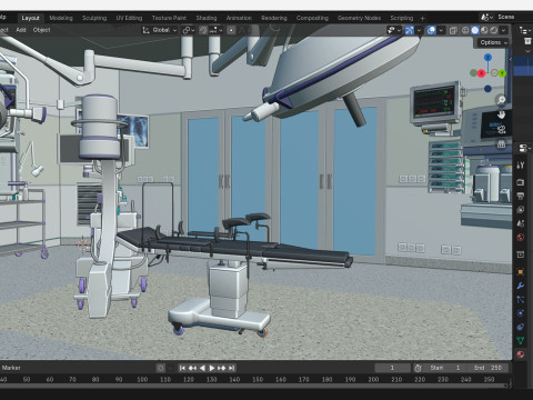 Hospital Interior - Operating Room Modello 3D