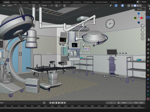 Hospital Interior - Operating Room Modello 3D
