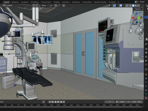 Hospital Interior - Operating Room Modello 3D