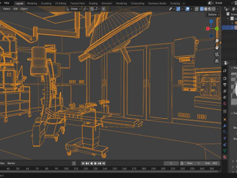Hospital Interior - Operating Room 3D Model