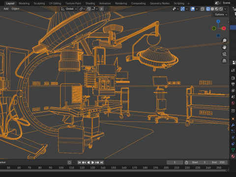 Hospital Interior - Operating Room Modello 3D
