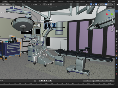 Interior Rumah Sakit - Ruang Operasi Model 3D
