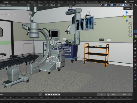 Interior Rumah Sakit - Ruang Operasi Model 3D