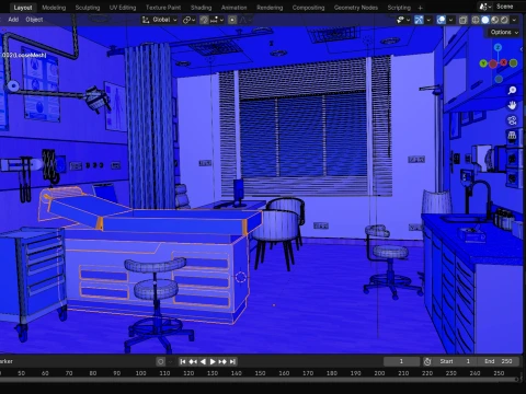 Medical scenes-General Clinic Scene 3D Model
