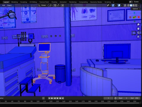 Medical scenes-General Clinic Scene 3D Model