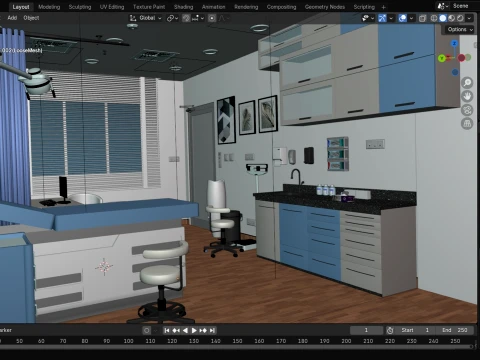 Medical scenes-General Clinic Scene 3D Model