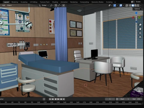 Medical scenes-General Clinic Scene 3D Model