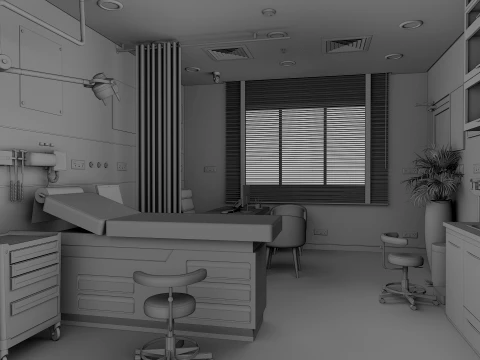 Medical scenes-General Clinic Scene 3D Model