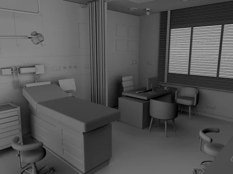 Medical scenes-General Clinic Scene 3D Model