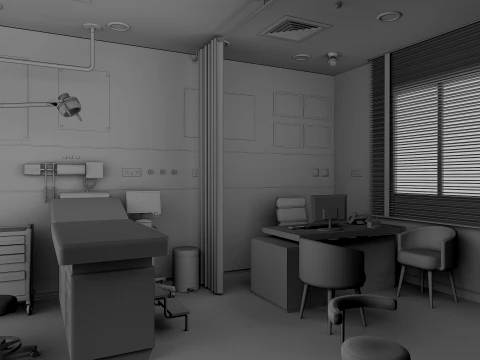 Medical scenes-General Clinic Scene 3D Model