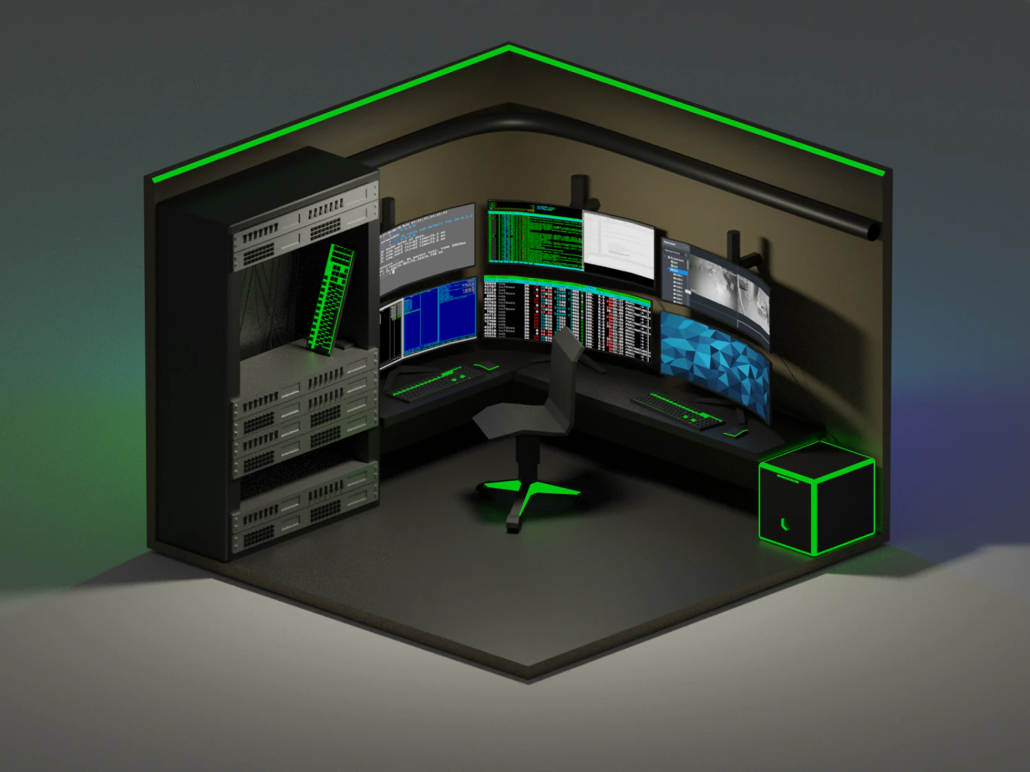 server room 3D Model .c4d .max .obj .3ds .fbx .stl .blend 