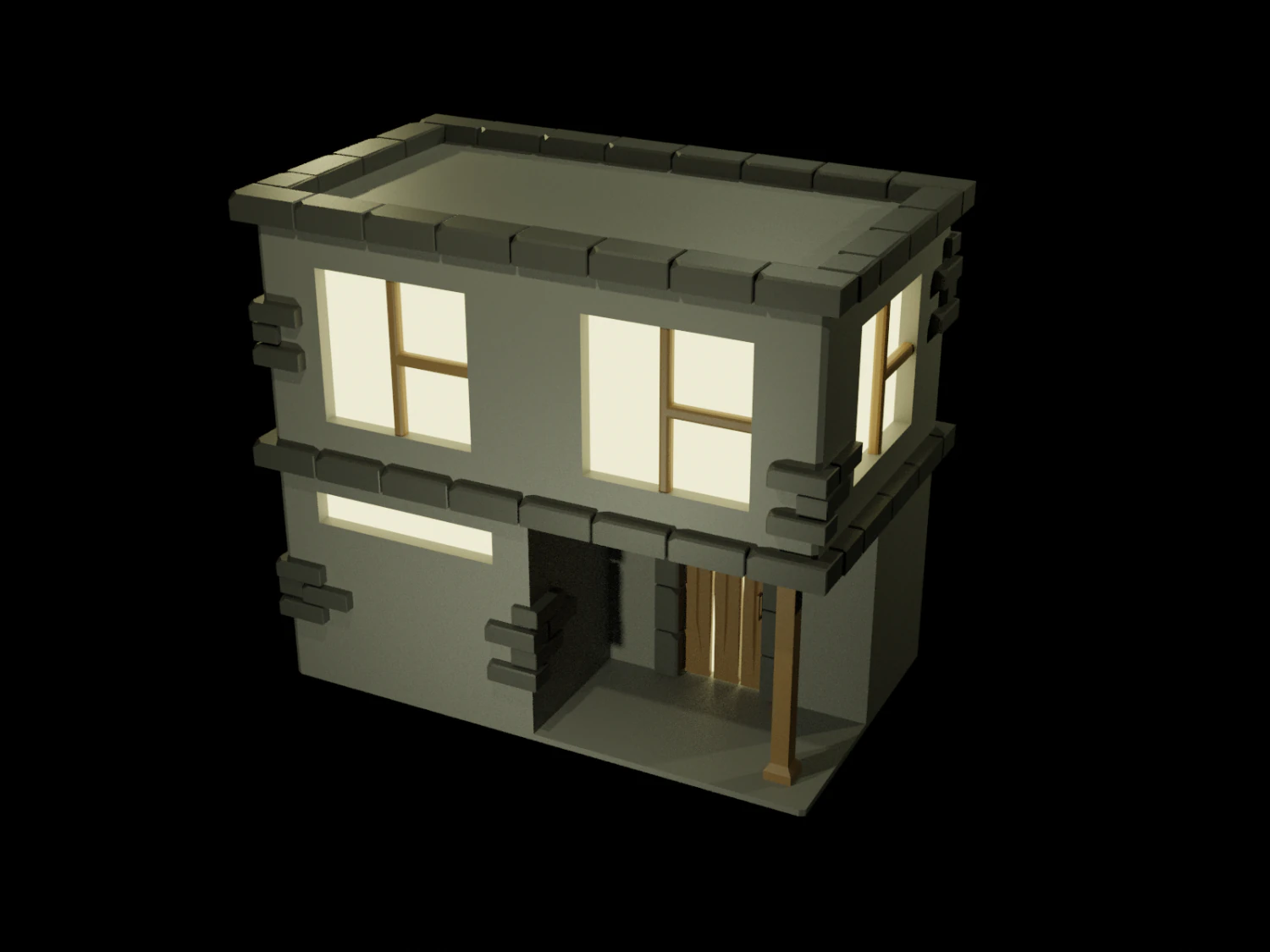 simple house 3D Model .c4d .max .obj .3ds .fbx .stl .blend