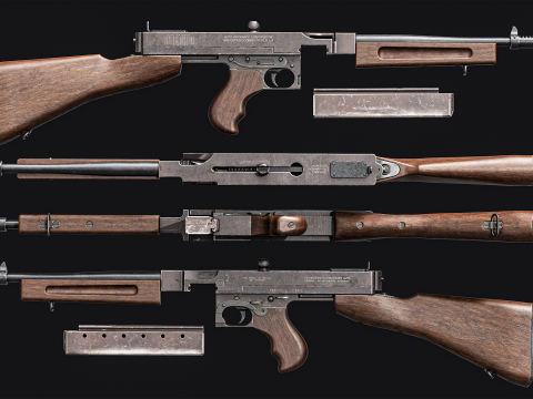 Game Ready Thompson SMG 1927 Modèle 3D
