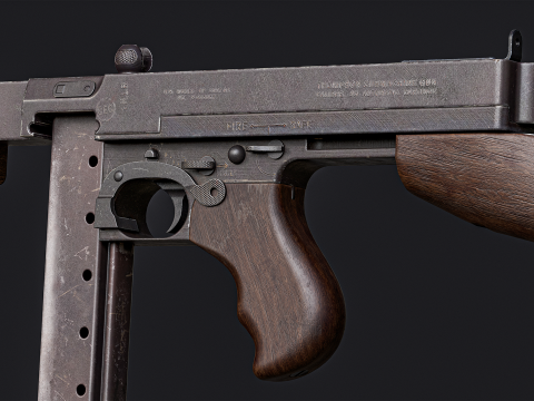 Game Ready Thompson SMG 1927 Modelo 3D