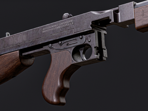 Game Ready Thompson SMG 1927 Modelo 3D