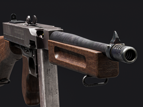 Game Ready Thompson SMG 1927 Modelo 3D
