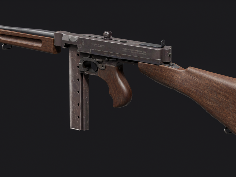 Game Ready Thompson SMG 1927 Modelo 3D