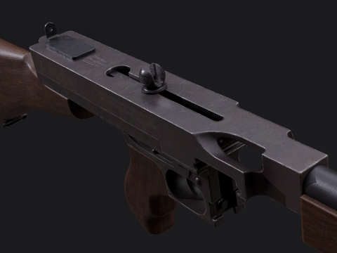 Game Ready Thompson SMG 1927 Modelo 3D