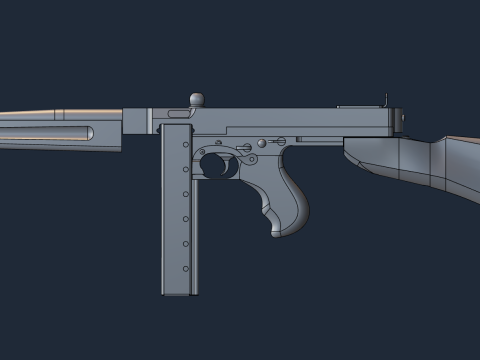 Game Ready Thompson SMG 1927 Modelo 3D