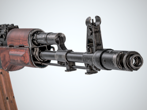 Military Game ready AK 74 Set 3D 모델