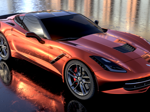 Chevrolet Corvette C7 Z51 3D Model in Sport Cars 3DExport
