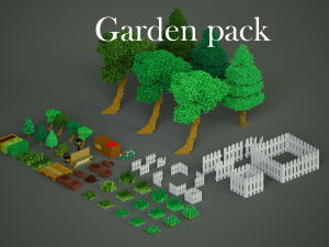 Voxel Garden pack Model 3D
