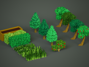 Voxel Garden pack 3D Модель
