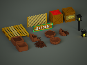 Voxel Garden pack 3D Модель