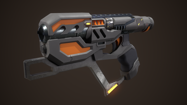 Sci-fi Plasma pistol Modelo 3D .c4d .max .obj .3ds .fbx .stl .blend 