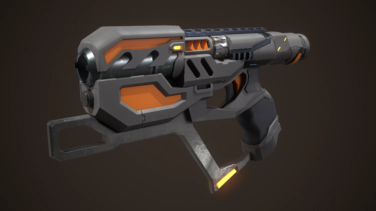 Sci-fi Plasma pistol 3D Model .c4d .max .obj .3ds .fbx .stl .blend 